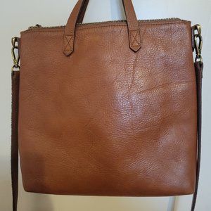 EUC Madewell Zip-Top Transport Bag in English Saddle, Size Medium